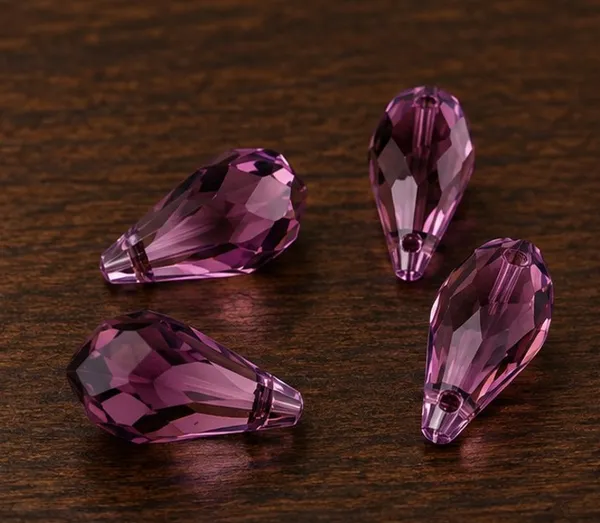 Genuine_Swarovski_Purple_Teardrop_Charm_Beads_|_6.5mm_|_4_Pcs
