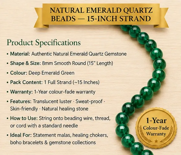 Emerald_Quartz_Healing_Beads_|_8mm_|_1_Strand_(15_Inches)