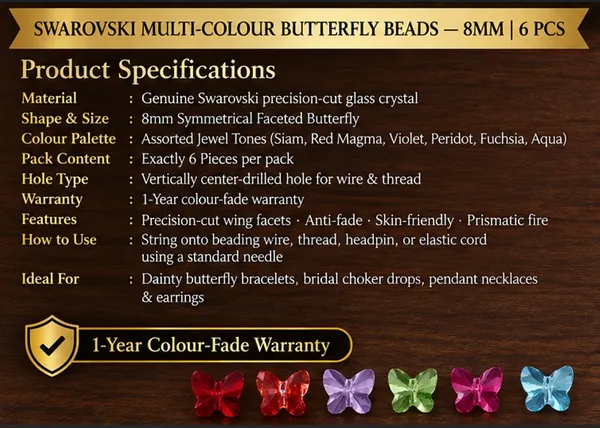 Genuine_Swarovski_Multi_Colour_Butterfly_Crystal_Beads_|_8mm_|_Pack_of_6