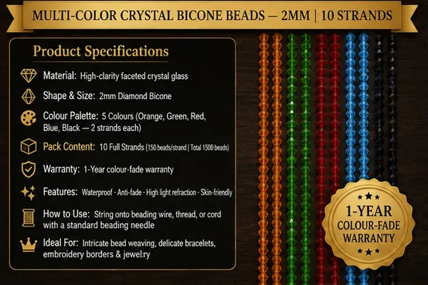 Multi_Color_Crystal_Bicone_Beads_|_2mm_|_10_strands_x_150_beads_each_(Total_1500_beads)