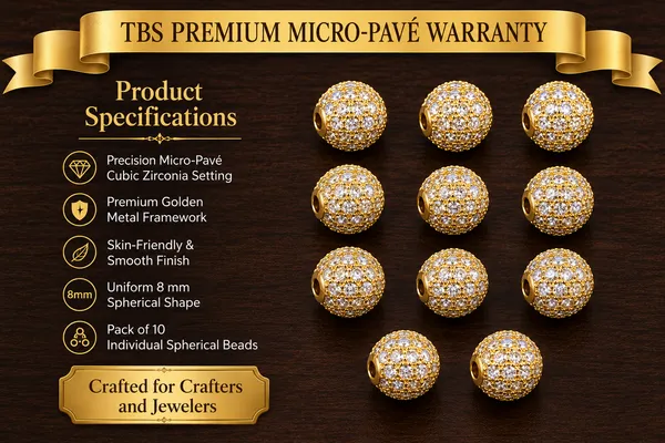 White_And_Golden_Cubic_Zirconia_Ball_Beads_|_4/6/8/10mm_|_10_Pcs