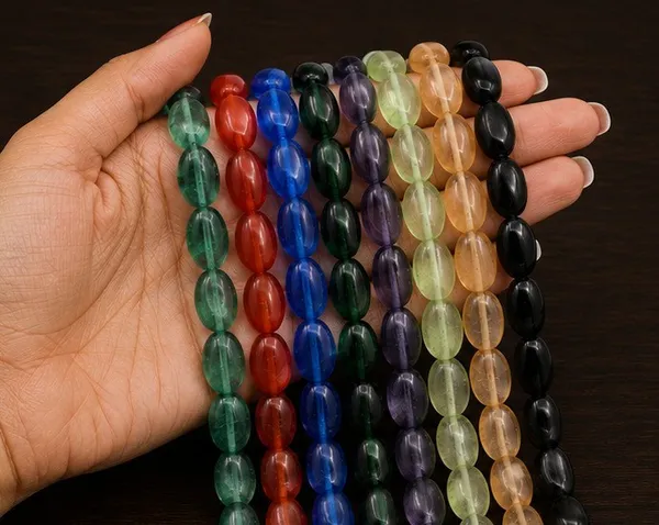 Multi_Colour_Fluorite_Gemstone_Oval_Beads_|_8x10mm_|_Pack_of_8_lines