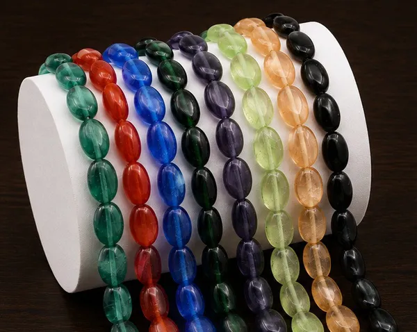 Multi_Colour_Fluorite_Gemstone_Oval_Beads_|_8x10mm_|_Pack_of_8_lines