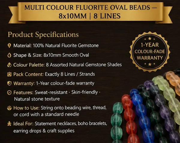 Multi_Colour_Fluorite_Gemstone_Oval_Beads_|_8x10mm_|_Pack_of_8_lines