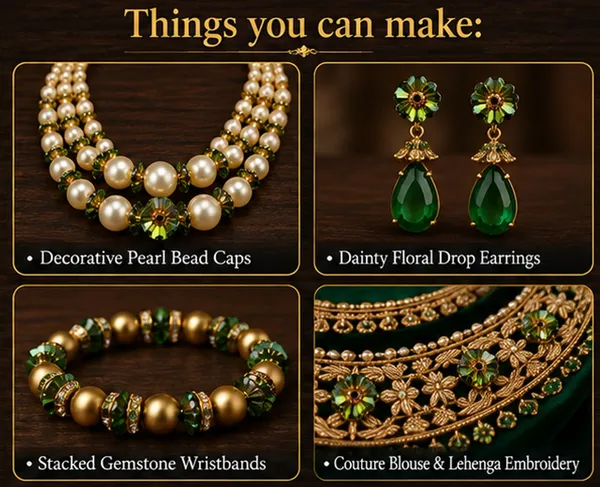 Swarovski_Green_Flower_Margarita_Crystal_Beads_|_5mm_|_4_Pieces