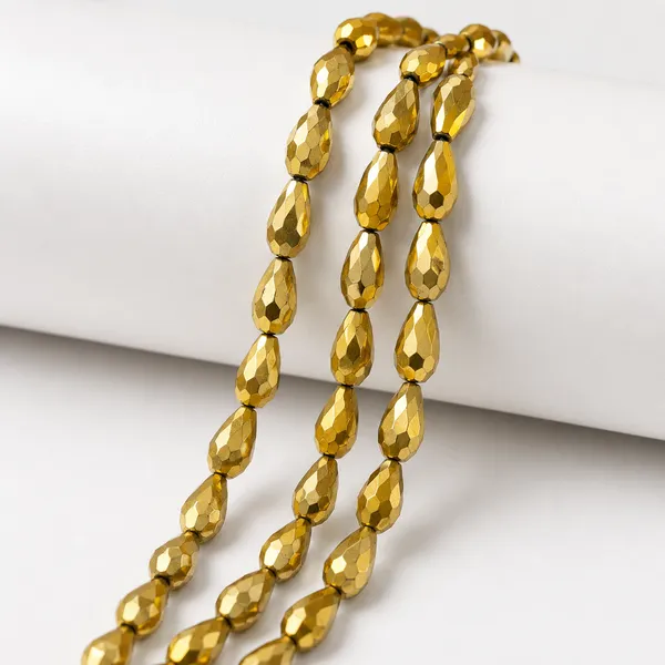 Golden_Drop_Glass_Teardrop_Beads_|_8x11mm_|_3_strands_x_45+_beads_each_(Total_135+_beads)