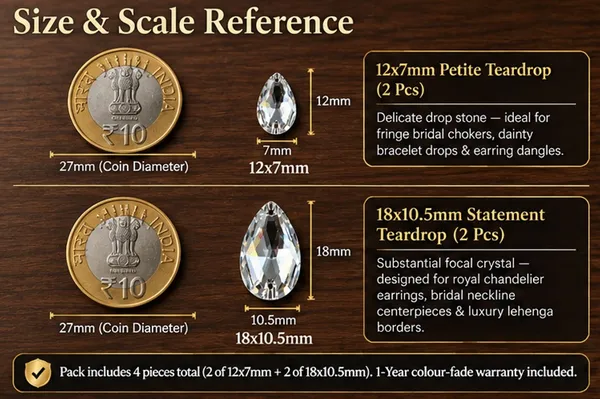 Genuine_Swarovski_White_Teardrop_Charm_Beads_|_4_Pcs_|_Size_12x7mm_and_18x10.5mm