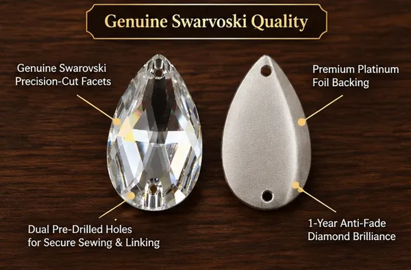 Genuine_Swarovski_White_Teardrop_Charm_Beads_|_4_Pcs_|_Size_12x7mm_and_18x10.5mm