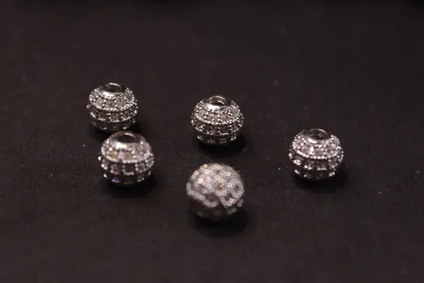 White_And_Silver_Cubic_Zirconia_Ball_Beads_|_4/6/8/10mm_|_10_Pcs