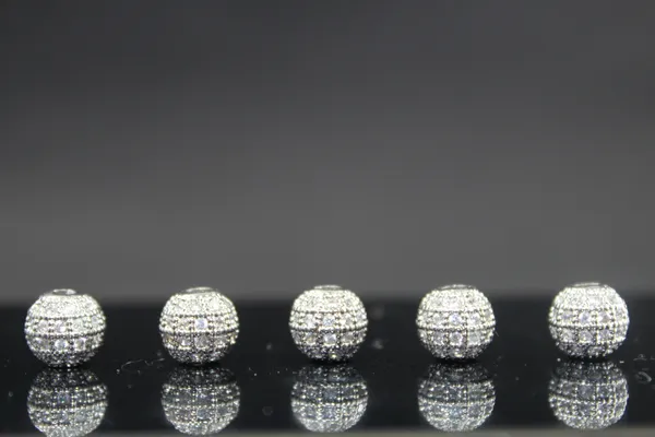 White_And_Silver_Cubic_Zirconia_Ball_Beads_|_4/6/8/10mm_|_10_Pcs