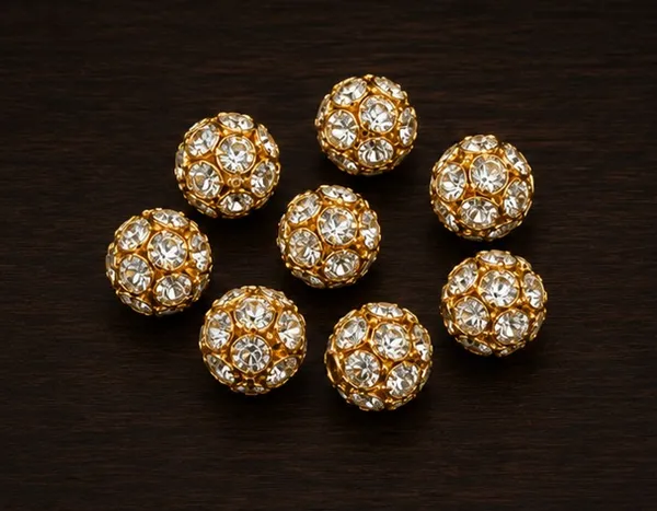 Genuine_Swarovski_Crystal_Rhinestones_Ball_with_Golden_Polish_|_15mm_|_Pack_of_8