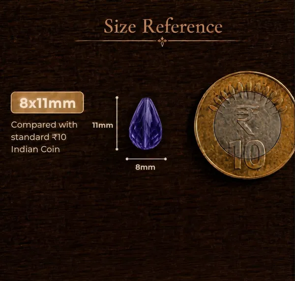 Tanzanite_Drop_Glass_Teardrop_Beads_|_8x11mm_|_3_strands_x_45+_beads_each_(Total_135+_beads)