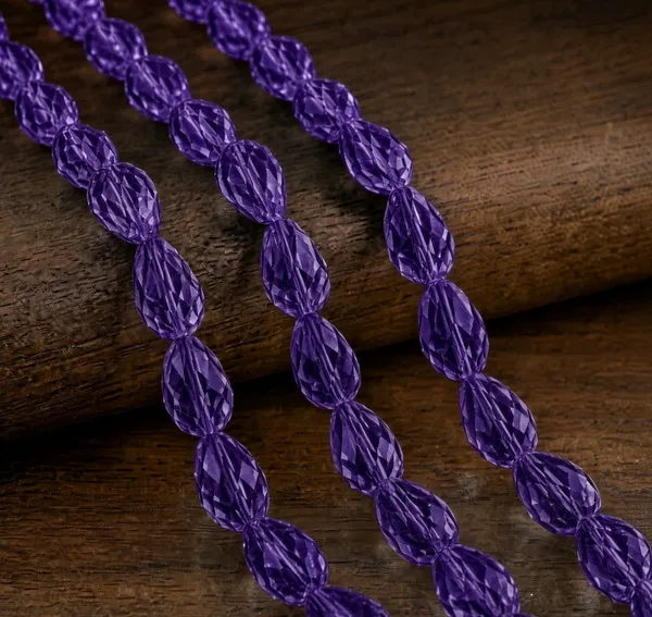 Tanzanite_Drop_Glass_Teardrop_Beads_|_8x11mm_|_3_strands_x_45+_beads_each_(Total_135+_beads)