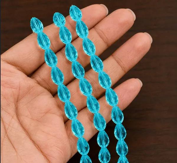 Blue_Zircon_Drop_Glass_Teardrop_Beads_|_8x11mm_|_3_strands_x_45+_beads_each_(Total_135+_beads)