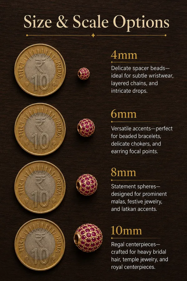 Ruby_And_Golden_Cubic_Zirconia_Ball_Beads_|_4/6/8/10mm_|_10_Pcs
