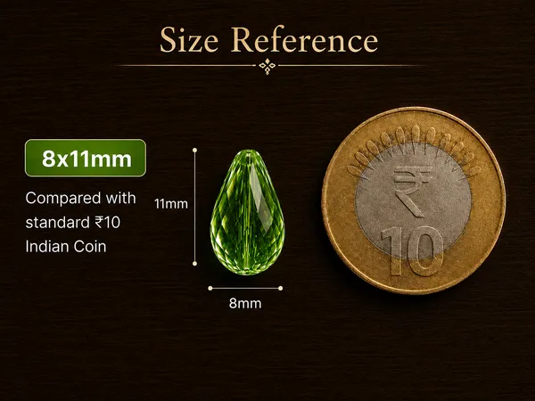 PeridotGreen_Drop_Glass_Teardrop_Beads_|_8x11mm_|_3_strands_x_45+_beads_each_(Total_135+_beads)