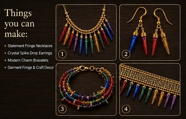 Multi_Colour_Glass_Cone/Spike_Crystal_Beads_|_Pack_of_5