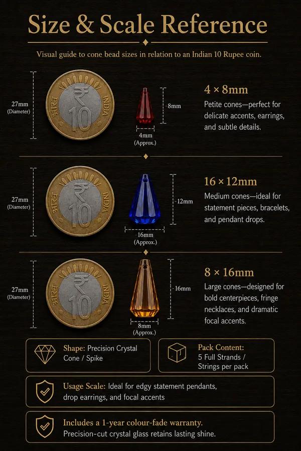 Multi_Colour_Glass_Cone/Spike_Crystal_Beads_|_Pack_of_5