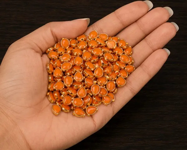 Opaque_Orange_Kundan_Teardrop_Stones_|_4x6mm_|_400_Pcs_|_Sticking_Purpose