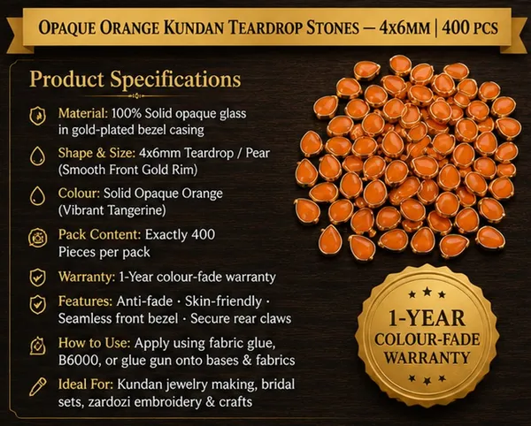 Opaque_Orange_Kundan_Teardrop_Stones_|_4x6mm_|_400_Pcs_|_Sticking_Purpose