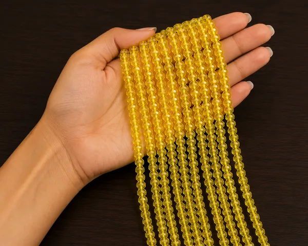 Yellow_Faceted_Rondelle_Glass_Beads_|_6mm_|_10_Strands_x_80_Beads/Strand_(Total_600_Beads)