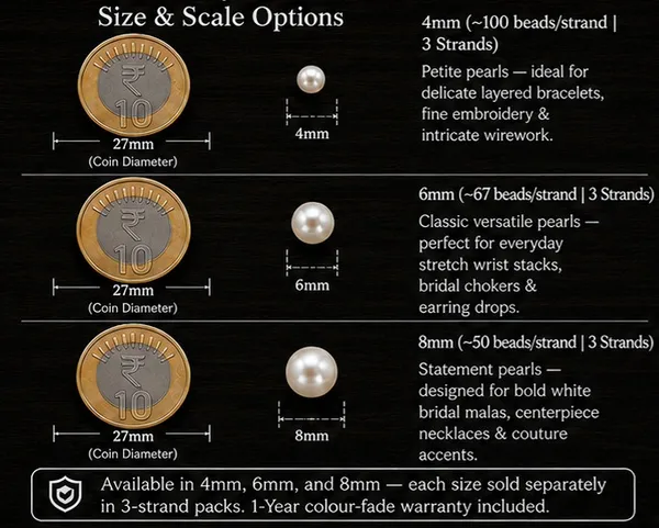 White_Lustre_Pearl_Beads_|_4,6,8mm_|_3_Lines_(16_inches_each)