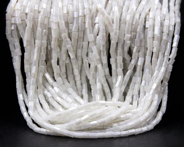White_Lustre_Glass_Bugle_Beads_|_3mm_|_1_Bunch
