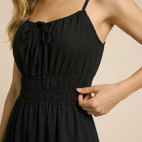 Women_Black_Spaghetti_Strap_Mini_Dress_With_Ruffle_Hem