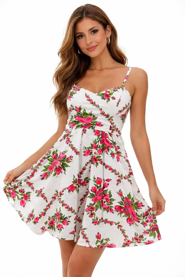 Women_Multicolor_Floral_Print_Fit_And_Flare_Dress_With_Spaghetti_Straps
