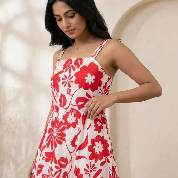Red_And_White_Floral_Print_Sleeveless_Maxi_Dress