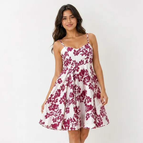 Multicolor_Floral_Print_Fit_And_Flare_Dress