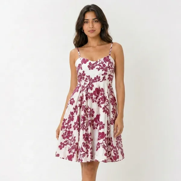 Multicolor_Floral_Print_Fit_And_Flare_Dress