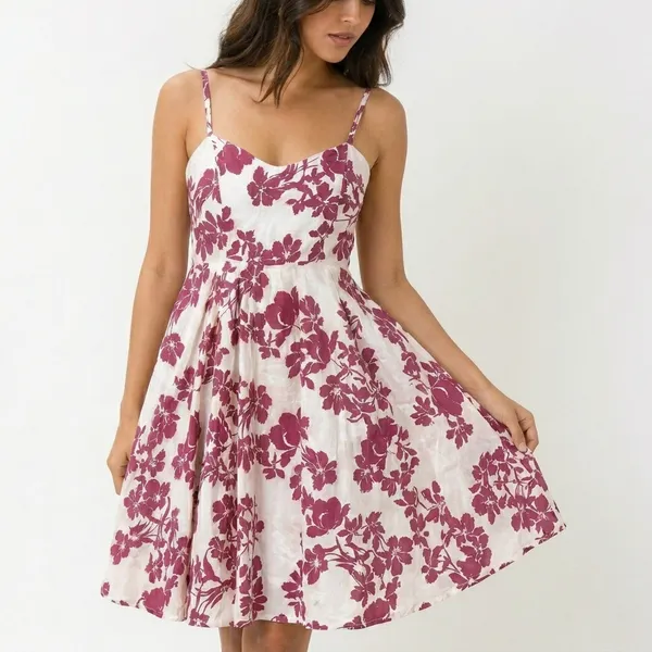 Multicolor_Floral_Print_Fit_And_Flare_Dress