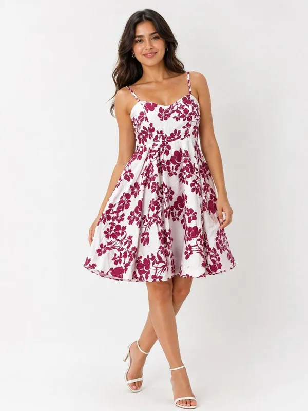Multicolor_Floral_Print_Fit_And_Flare_Dress