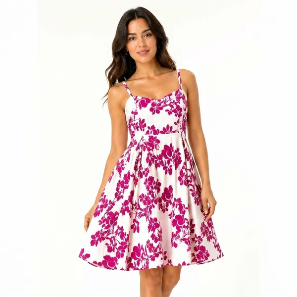 Multicolor_Floral_Print_Fit_And_Flare_Dress