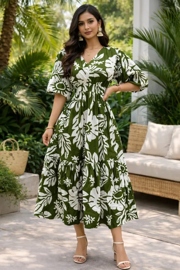 Multicolor_Floral_Print_Tiered_Midi_Dress