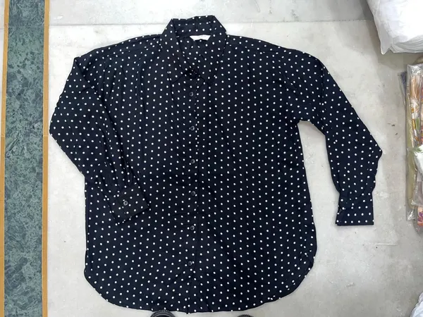 Women_Navy_Blue_Polka_Dot_Full_Sleeve_Shirt
