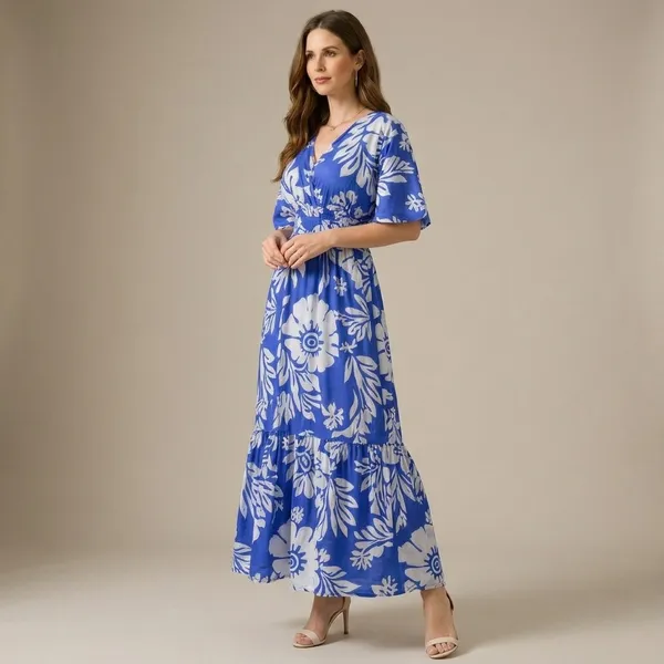Vibrant_Blue_Floral_Print_Maxi_Dress_With_Puff_Sleeves