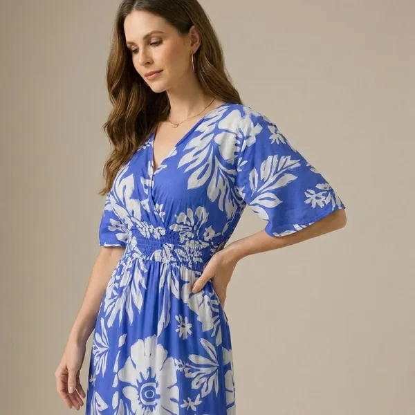 Vibrant_Blue_Floral_Print_Maxi_Dress_With_Puff_Sleeves