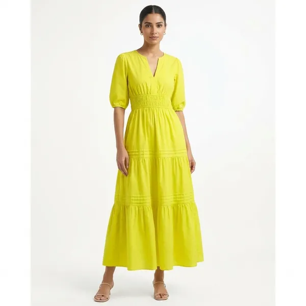 Women_Yellow_Tiered_Maxi_Dress_With_Smocked_Waist