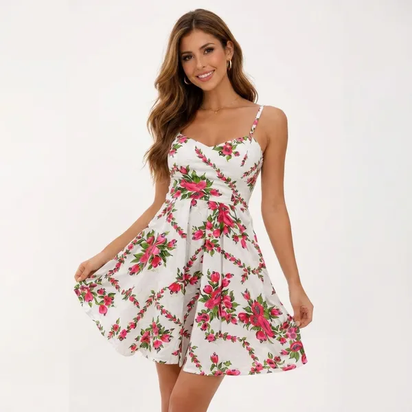 Women_Multicolor_Floral_Print_Fit_And_Flare_Dress_With_Spaghetti_Straps