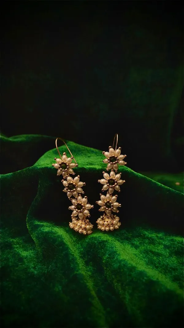 Traditional_Gold-Toned_Triple_Flower_Kanvel_Jhumka