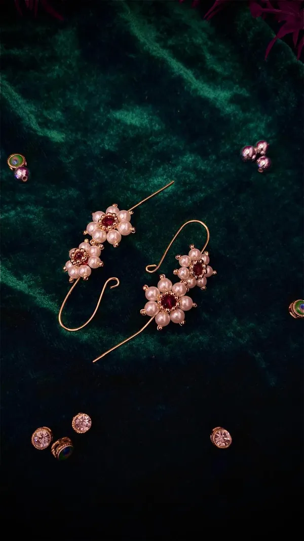 Rose_Gold_Pearl_FlowerShobha_Earcuffs