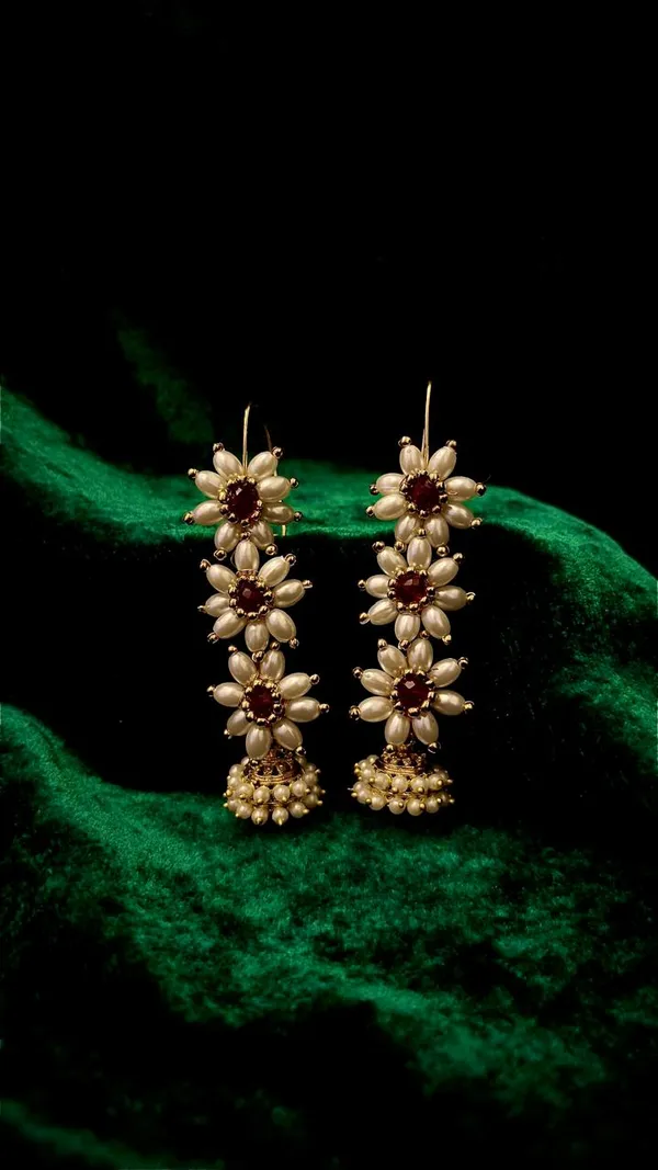 Traditional_Gold-Toned_Triple_Flower_Kanvel_Jhumka