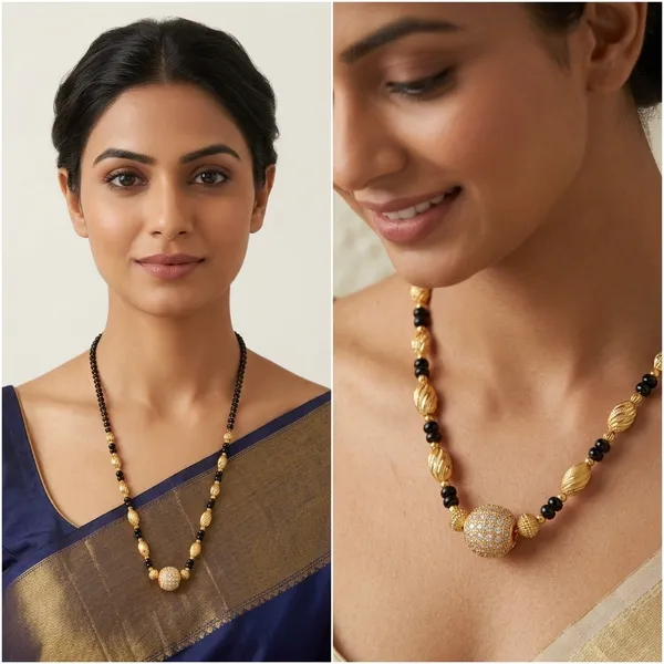 Black_Beaded_Mahi_Short_Mangalsutra_with_Golden_Pendant