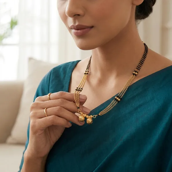 Traditional_Gold-Toned_Chameli_Short_Mangalsutra_with_Black_Beads