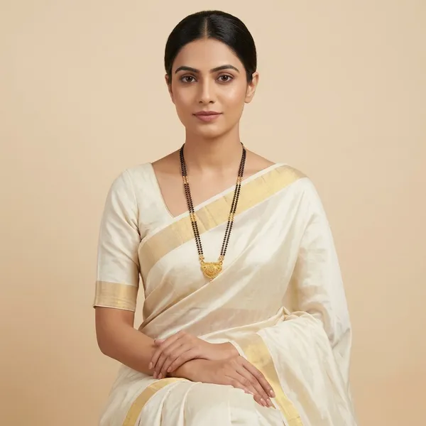Traditional_Black_Beaded_Short_Mangalsutra_with_Gold_Pendant