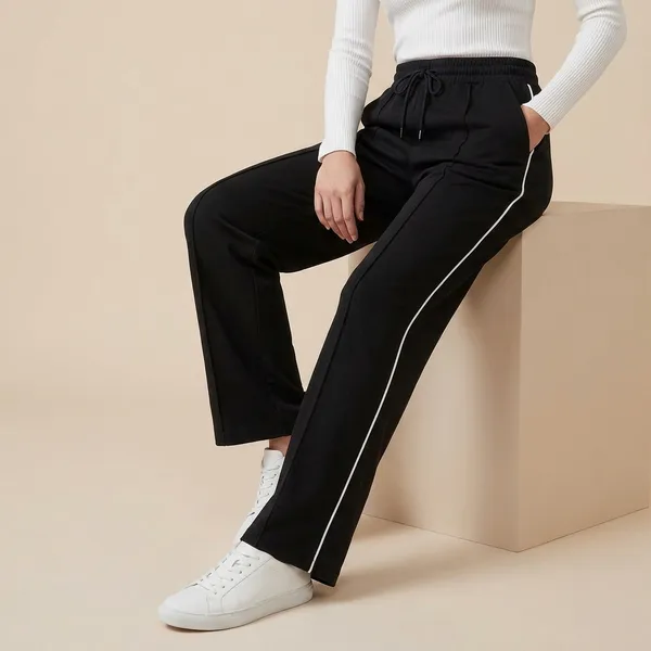 Womens_Black_Wide_Leg_Pants_With_White_Side_Stripe