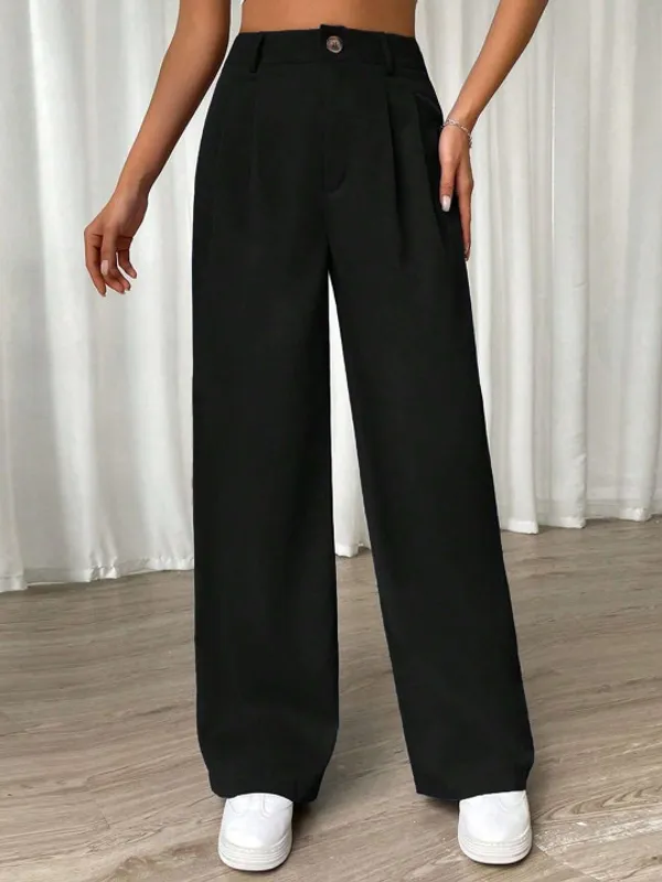 Womens_Black_Wide_Leg_High_Waist_Trousers_With_Button_Closure
