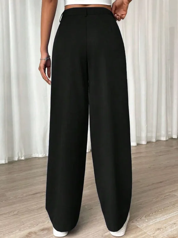 Womens_Black_Wide_Leg_High_Waist_Trousers_With_Button_Closure